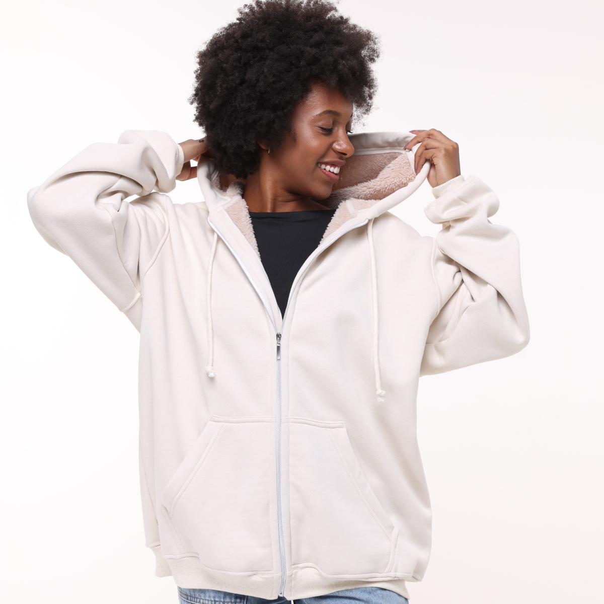 Imagem de Casaco Dubl Moletinho/fleece Bolso Capuz Zipper