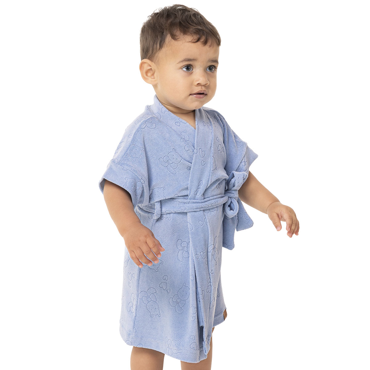 Imagem de Roupão Infantil Atoalhado Aberto com Faixa- Unisex 