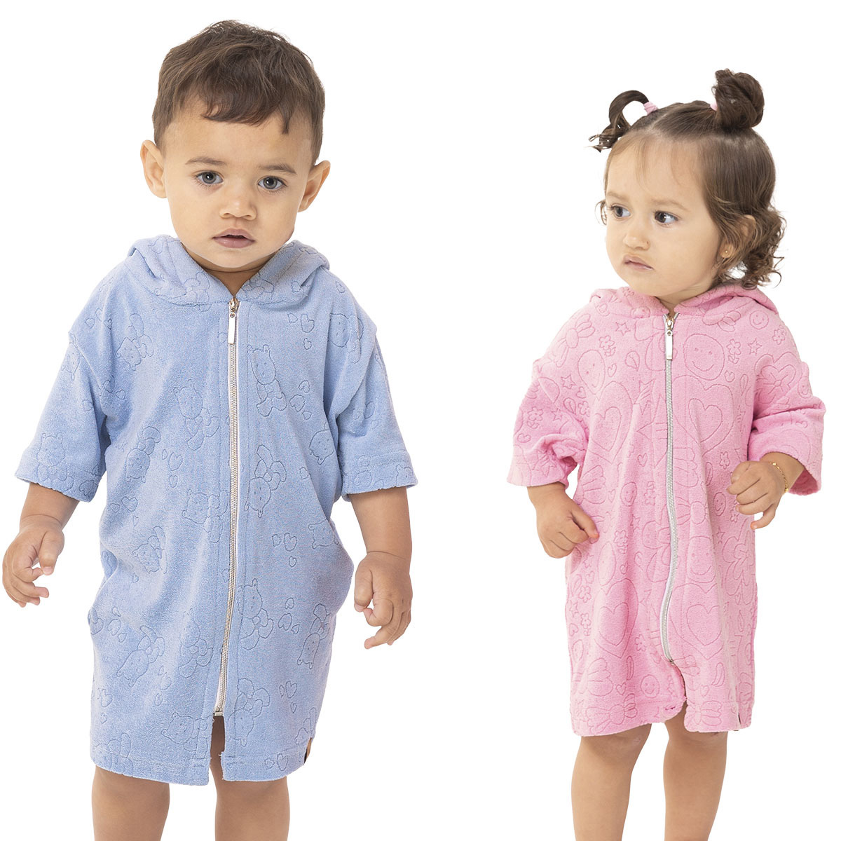 Imagem de Roupão Bebê Atoalhado com Capuz e Zíper  – Unissex
