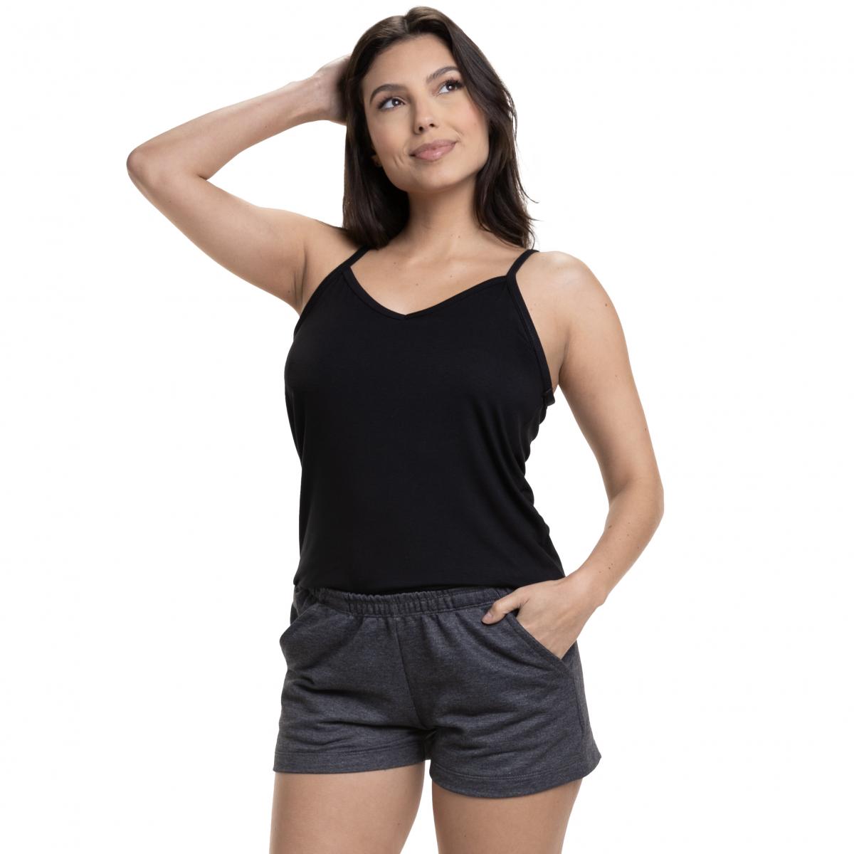 Imagem de Short Doll Alcinha em Viscolycra com Moletinho PUFF